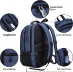 QINOL Travel Laptop Backpack Anti-Theft Work Bookbags With Usb Charging Port, Water Resistant 15.6 Inch College Computer Bag for Men Women, Black - Image 3